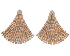 De Grisogono Ventaglio Rose Gold 18.3 Carat Diamond Earrings
