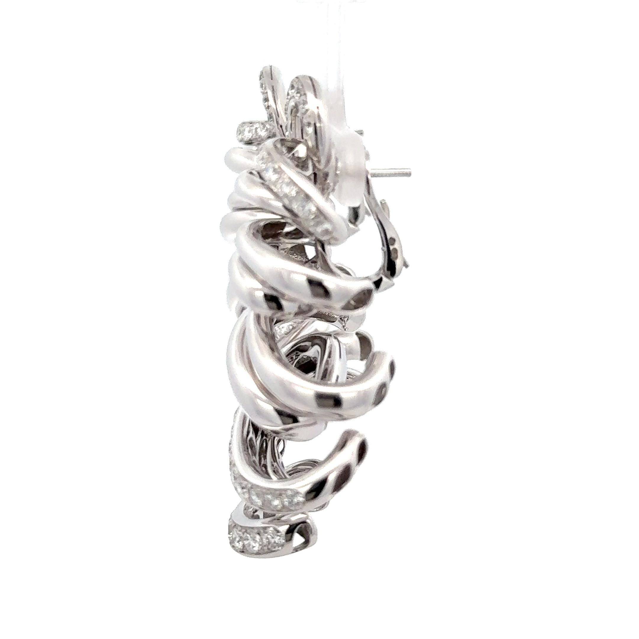 De Grisogono Vortice Diamond Earrings 18K White Gold For Sale 1