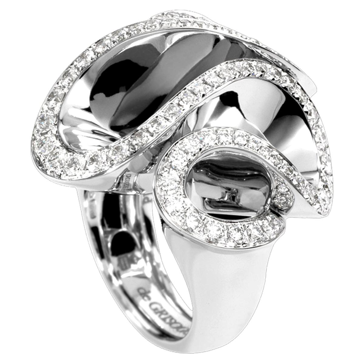 De Grisogono White Gold Diamond Cocktail Ring