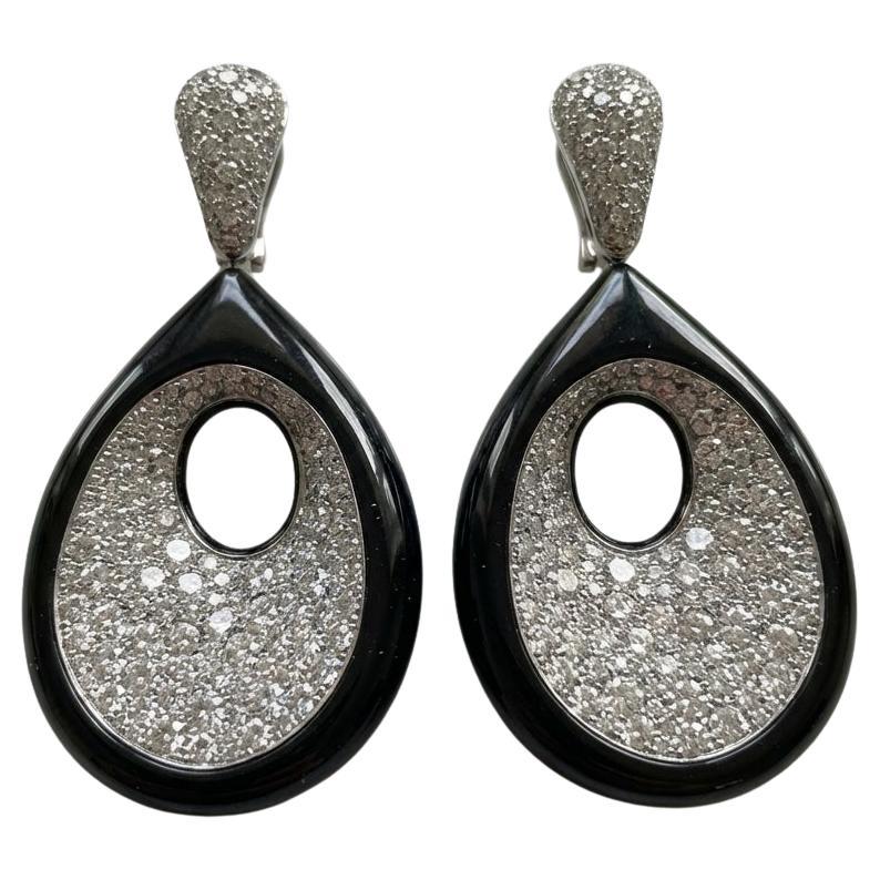 De Grisogono White Gold Diamond Pave Drop Earrings, 12.25 Carats