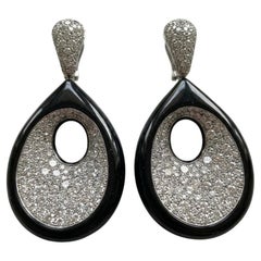 De Grisogono White Gold Diamond Pave Drop Earrings, 12.25 Carats