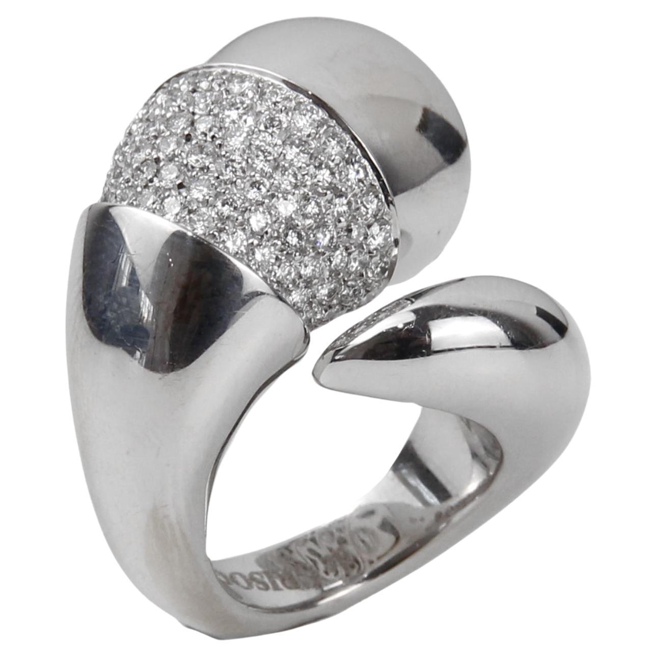 De Grissogono 18k White Gold Diamond Ring For Sale