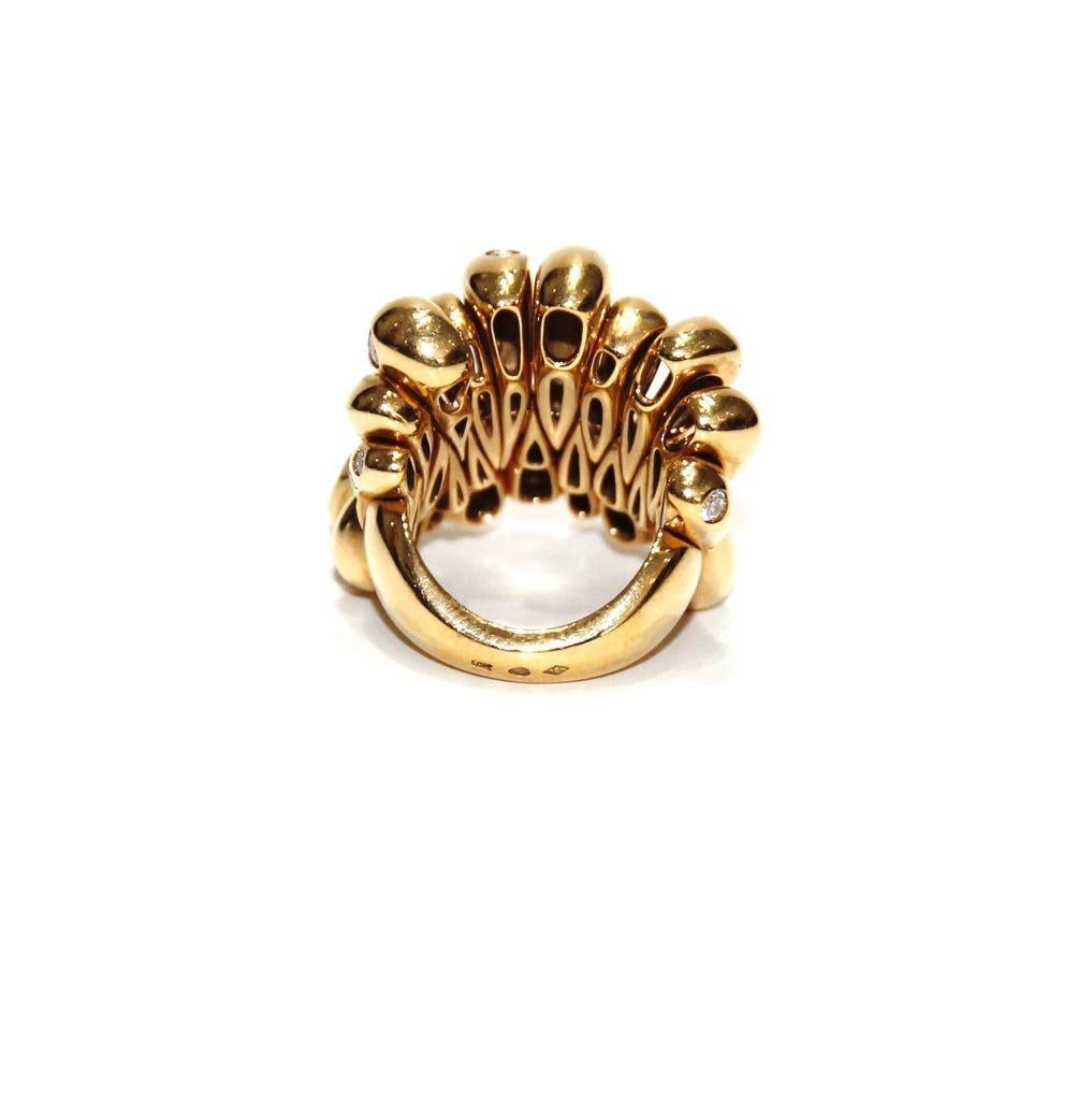 Modern De Grissogono Diamond Ring 18K Yellow