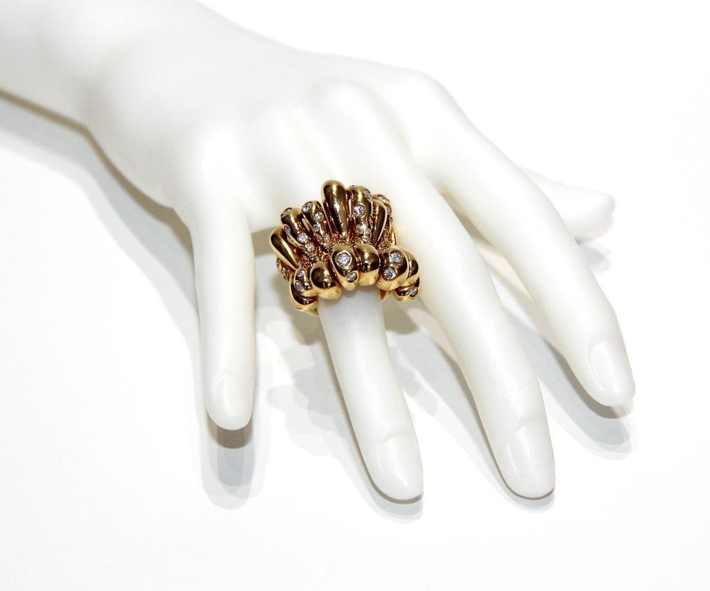 Brilliant Cut De Grissogono Diamond Ring 18K Yellow