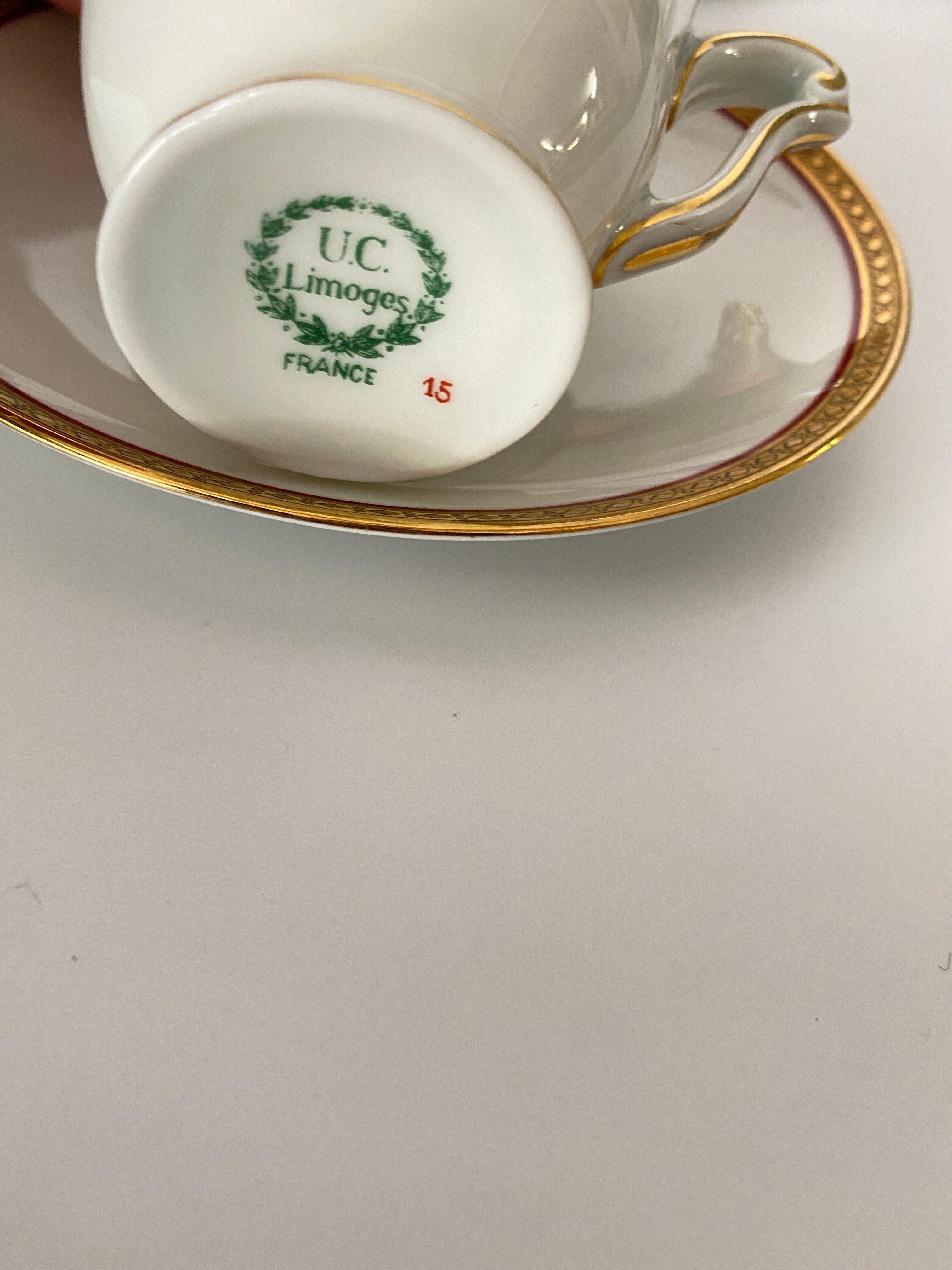 Service à café De Havilland, Limoges en porcelaine et or 24 carats, 19 pièces en vente 2