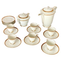 De Havilland, Limoges Coffee Service in Porcelain and 24-Karat Gold, 19 Pieces