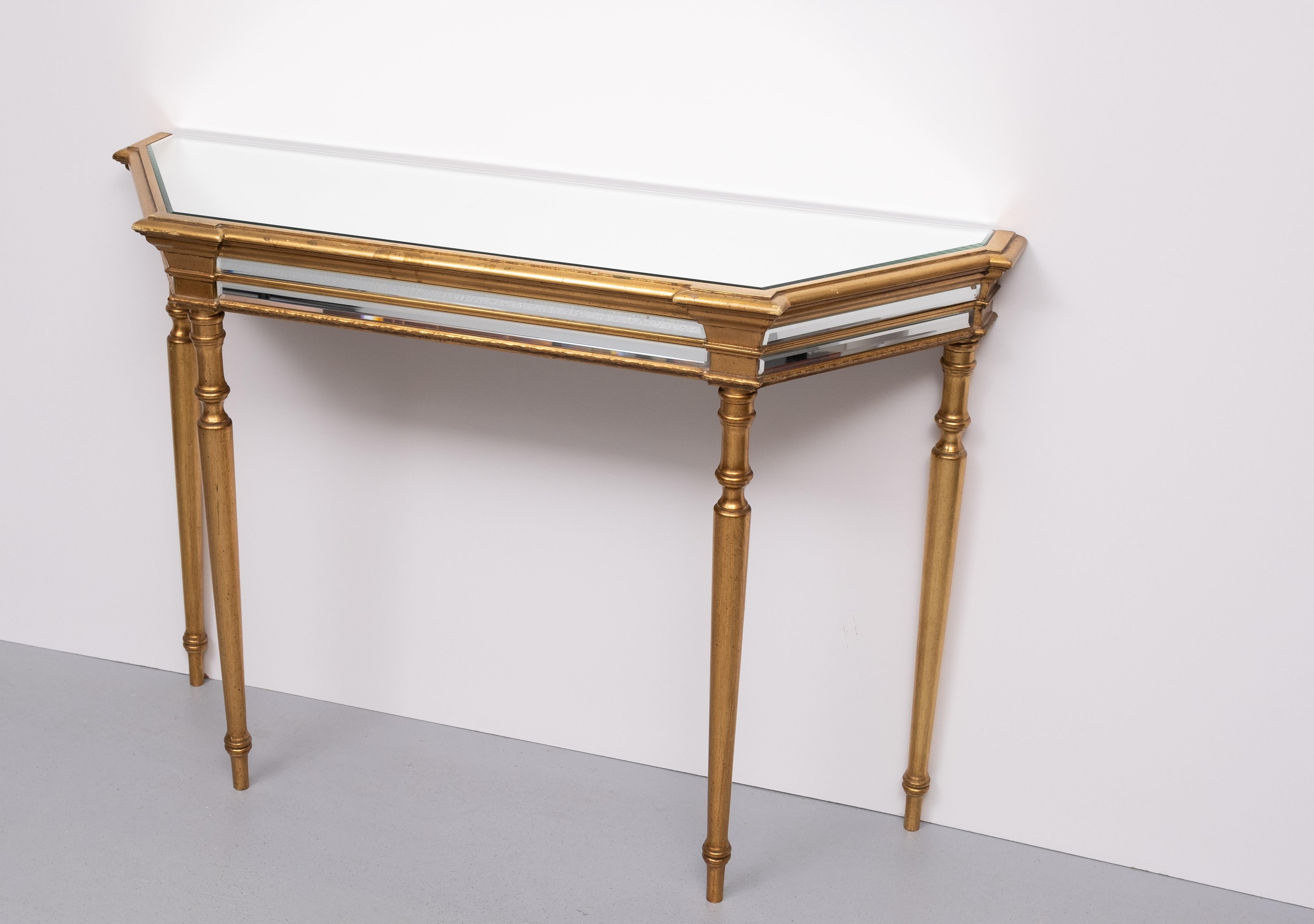 De Knudt   Mirror Console Table Hollywood Regency  Belgian 1970s For Sale 1