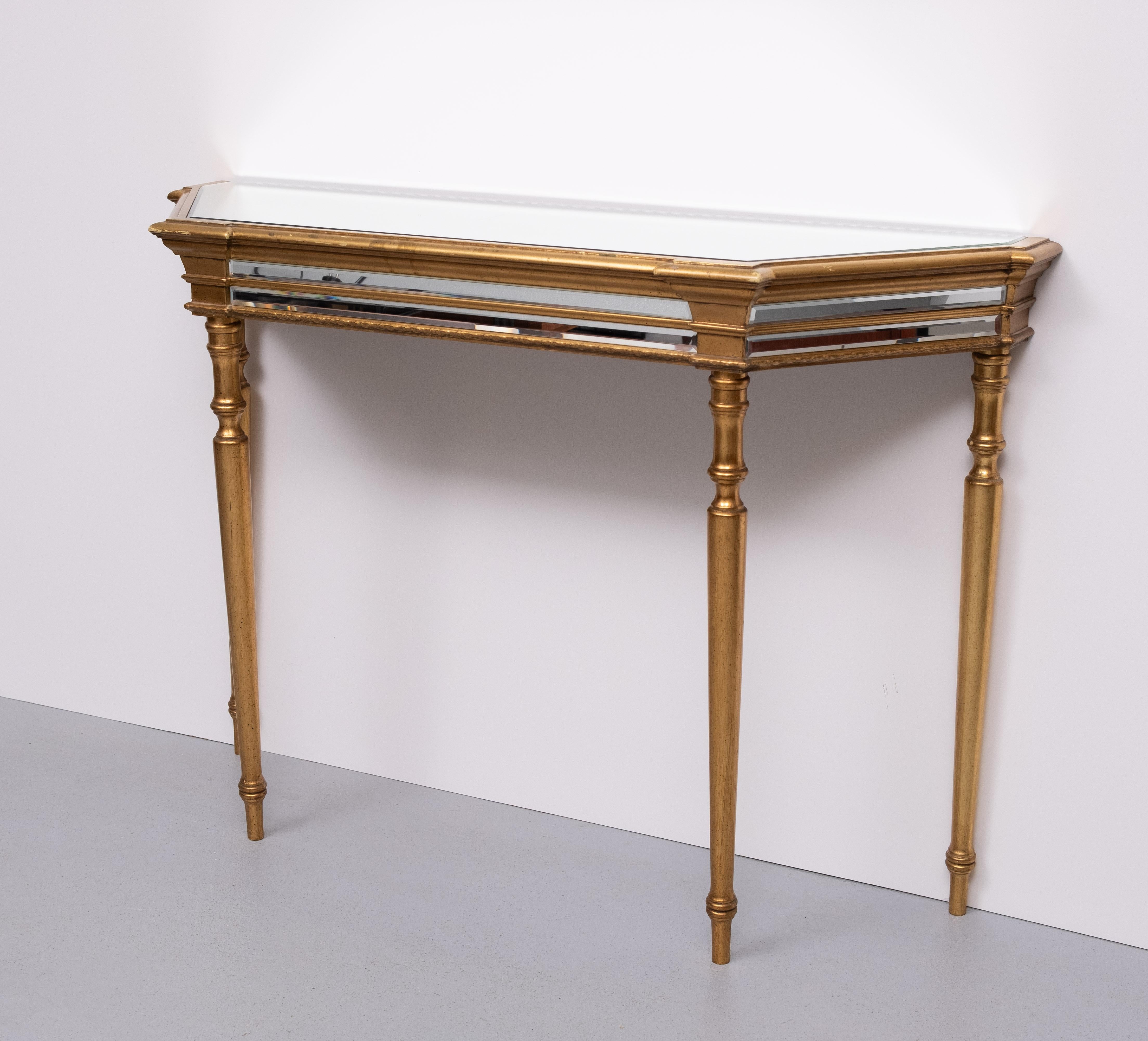 De Knudt   Mirror Console Table Hollywood Regency  Belgian 1970s For Sale 2