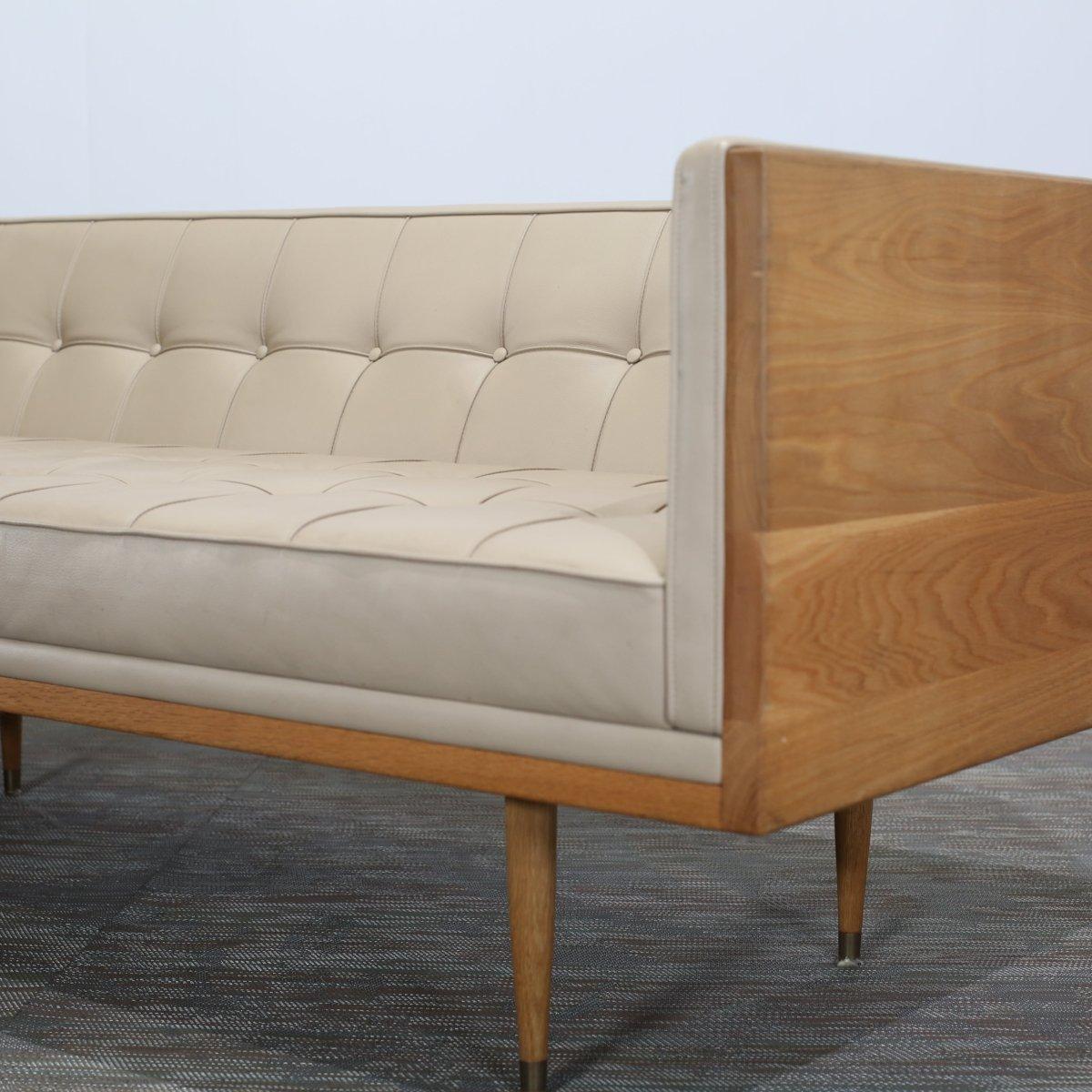 Introducing the Leather Box Sofa by Autoban for De La Espada, a stunning addition to any modern living space. Crafted with the highest quality materials, this sofa features a sleek and contemporary design that is both stylish and comfortable. The
