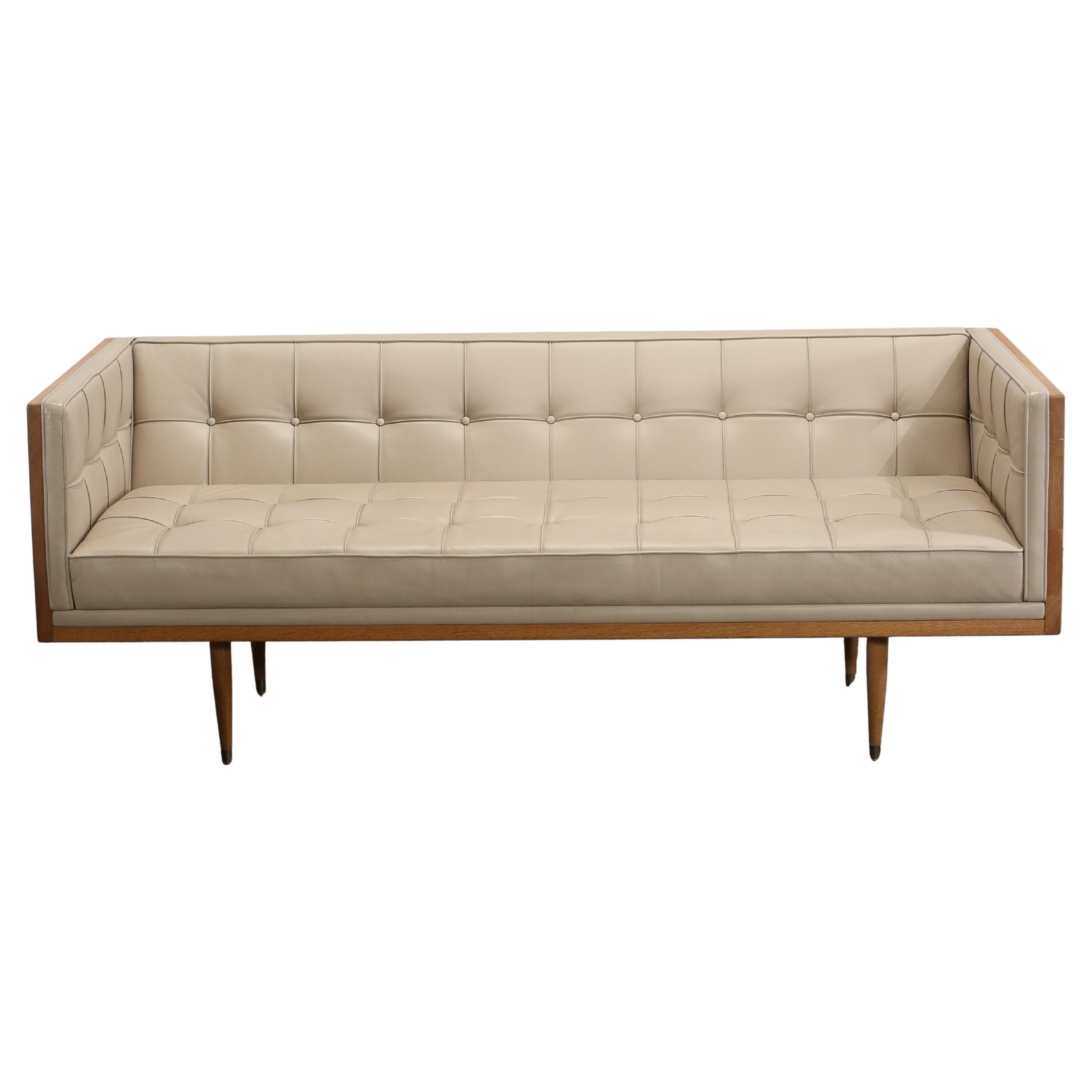 De La Espada Leather Box Sofa by Autoban For Sale