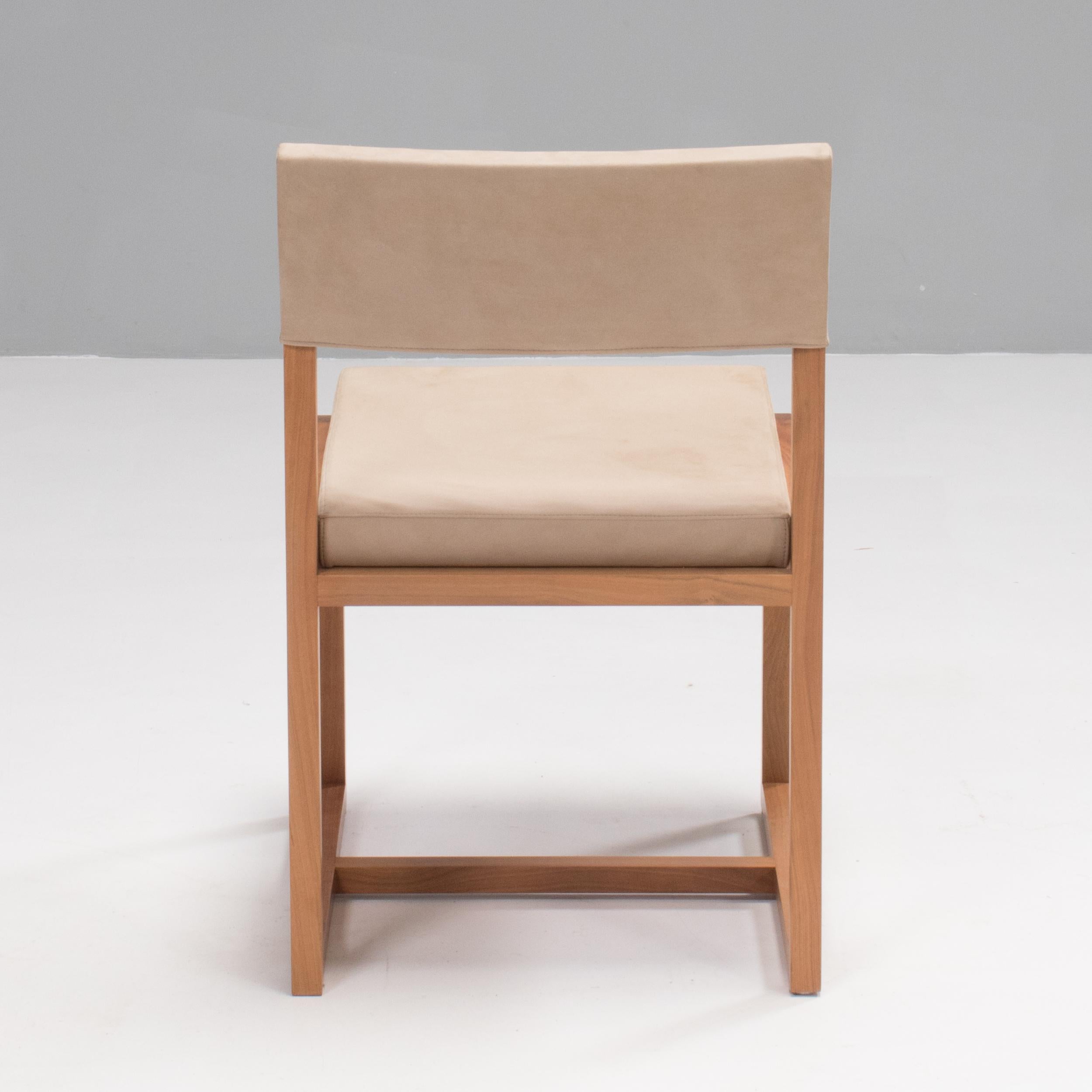 Contemporary De La Espada Oiled Walnut 133 Compact Dining Chair, Set of 6