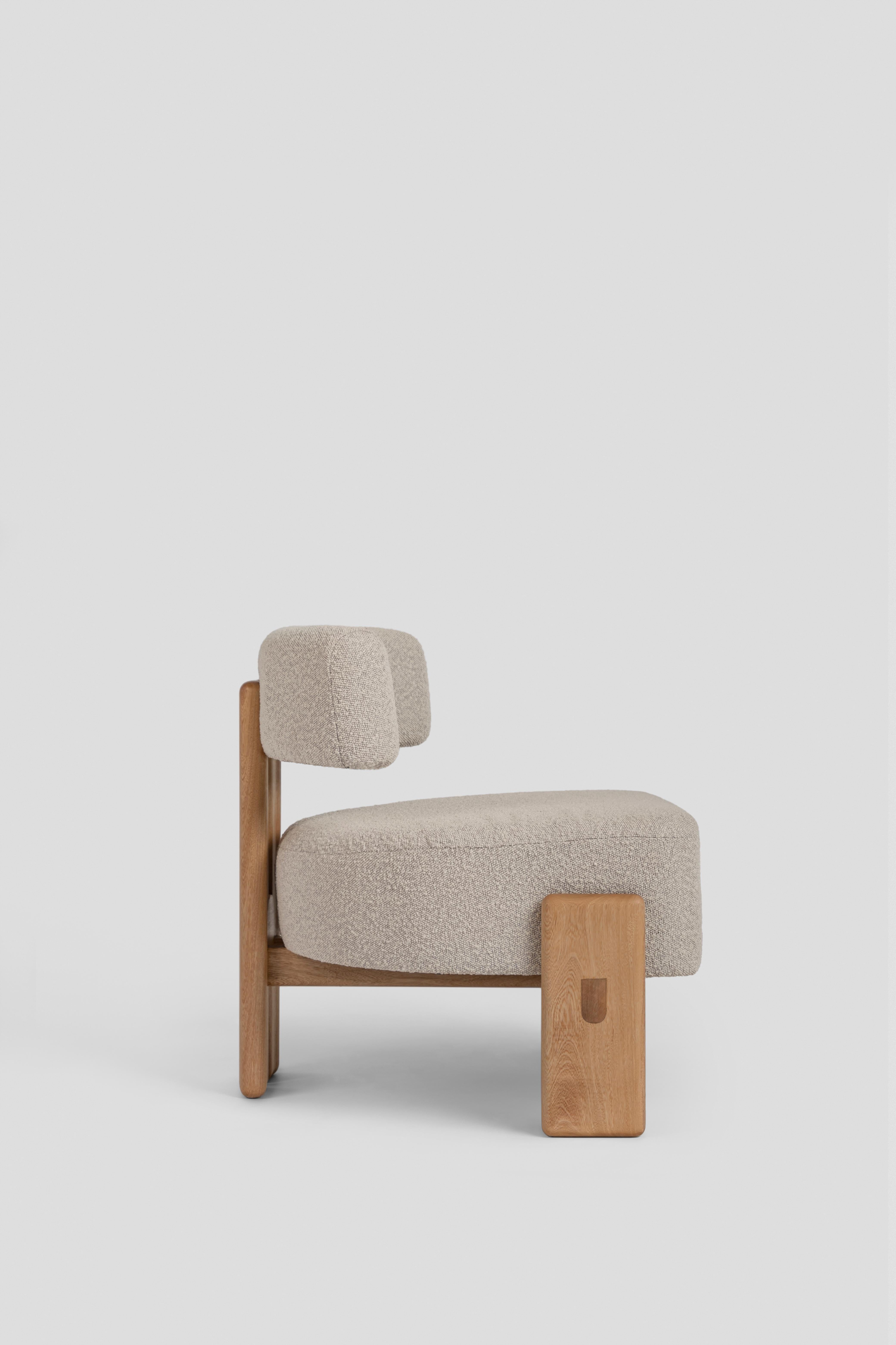 Modern De la Paz Low Chair Solid Wood COM, Contemporary Mexican Design