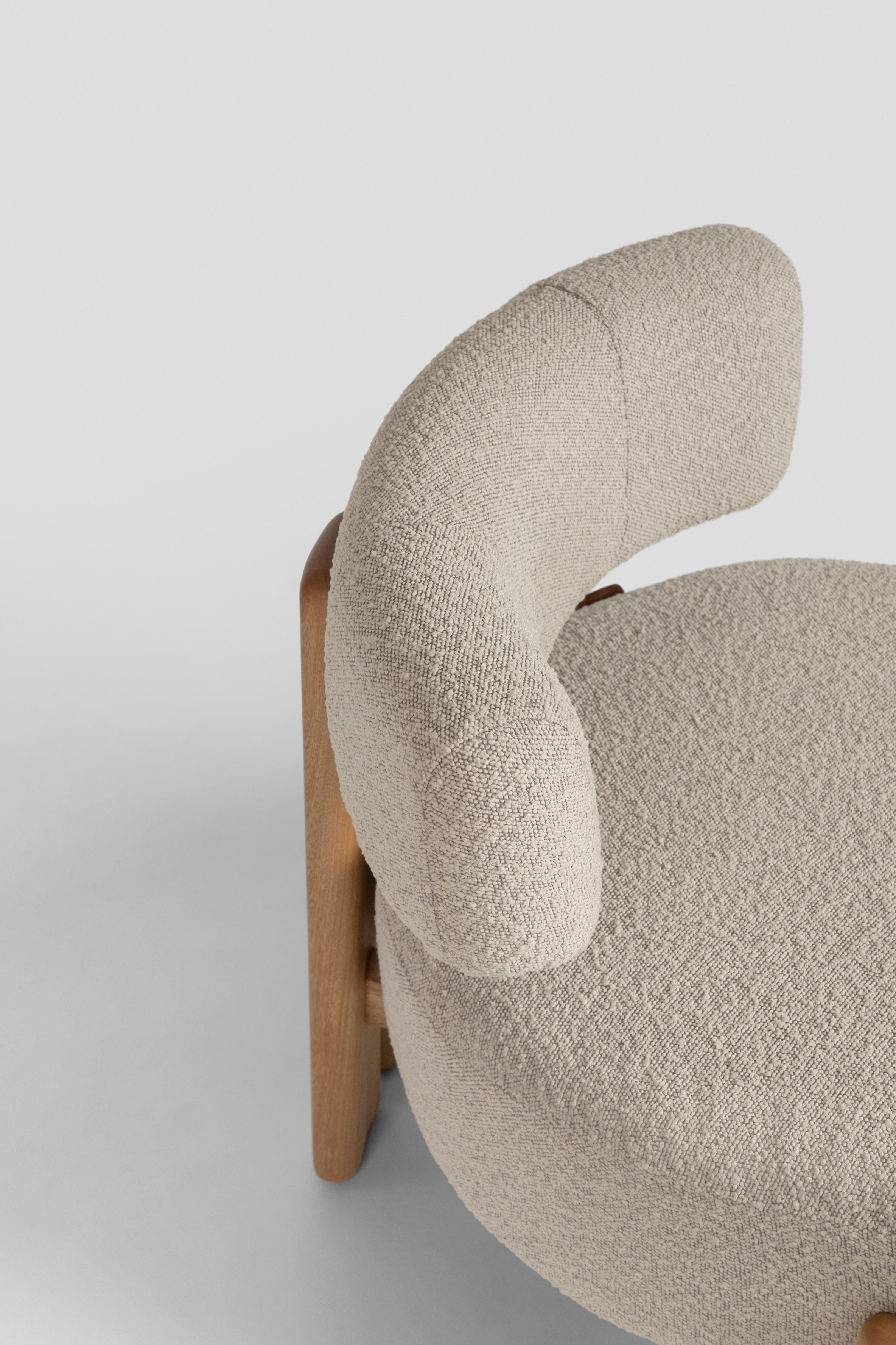 Modern De la Paz Low Chair Solid Wood, Contemporary Mexican Design For Sale