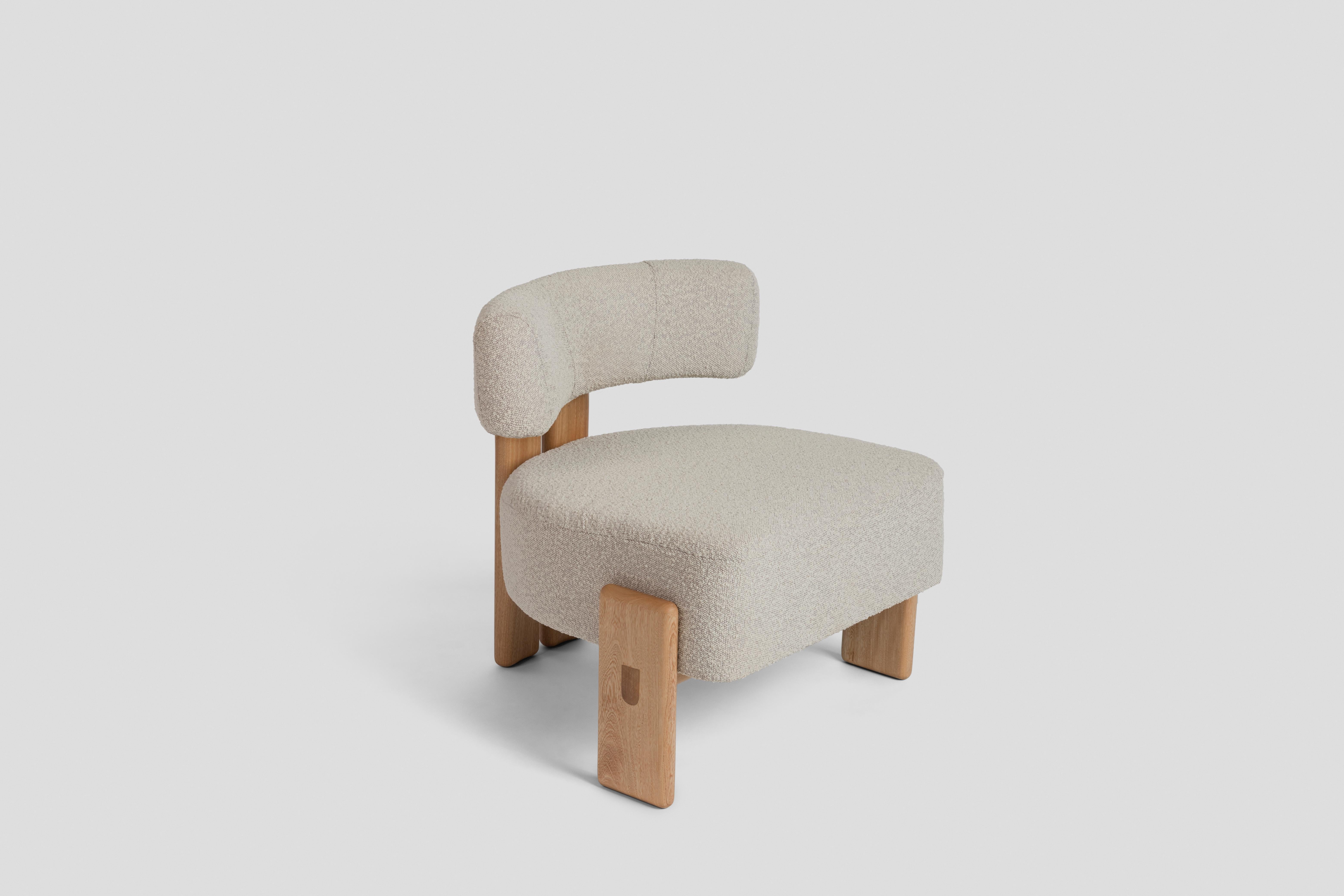 De la Paz Low Chair Solid Wood, Contemporary Mexican Design For Sale 3