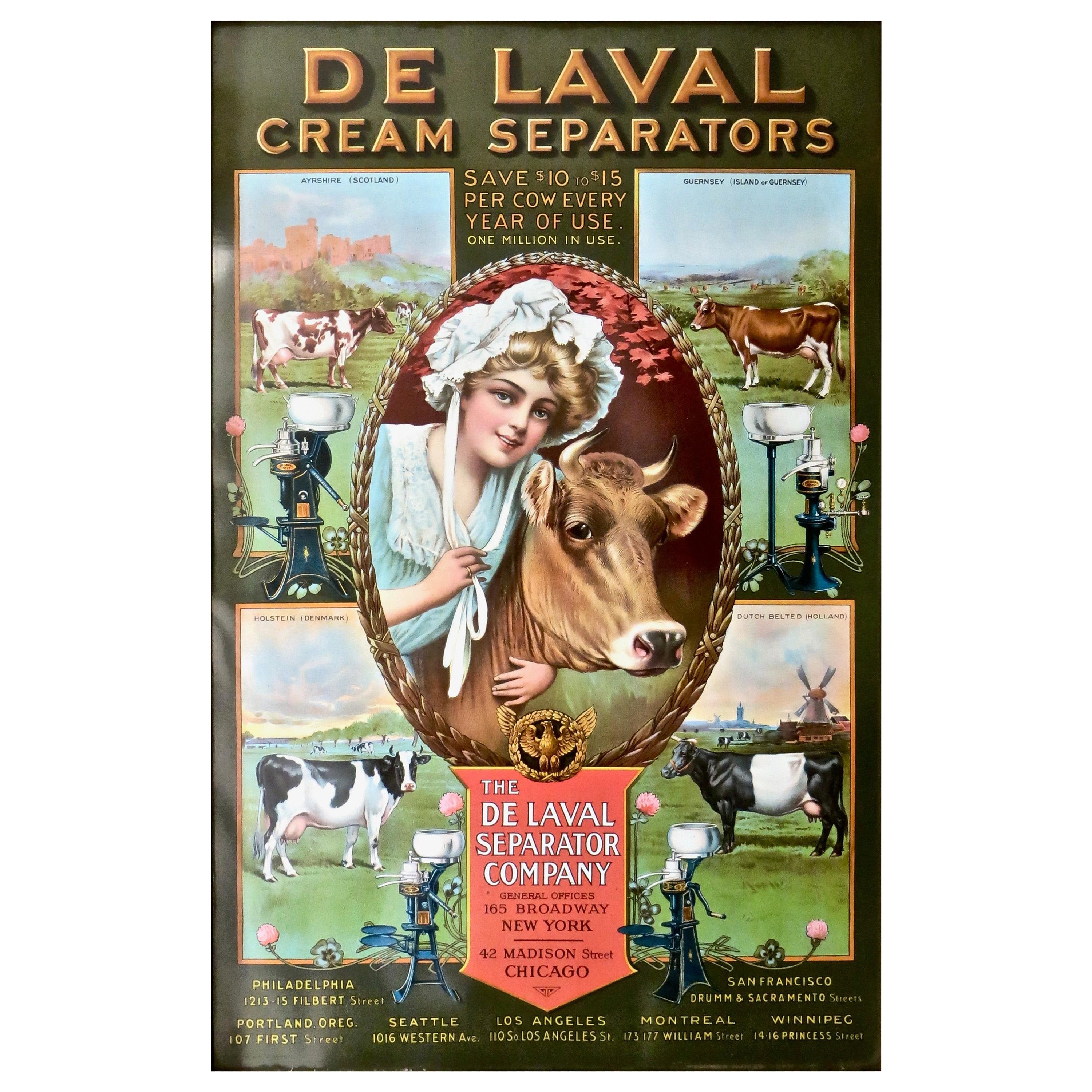 "De Laval" Tin Advertising Sign, American, circa 1905, Near Mint