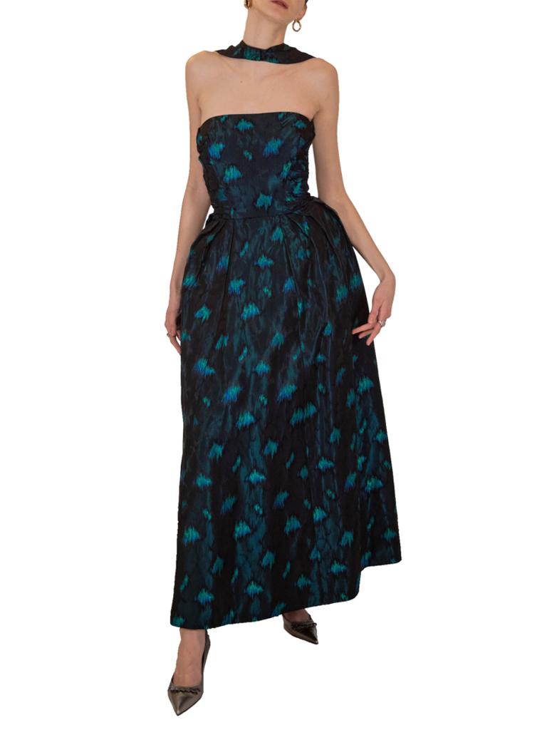 black and turquoise bridesmaid dresses Ombre Chiffon Sweetheart Neck Long Strapless Bridesmaid Dresses main image 0