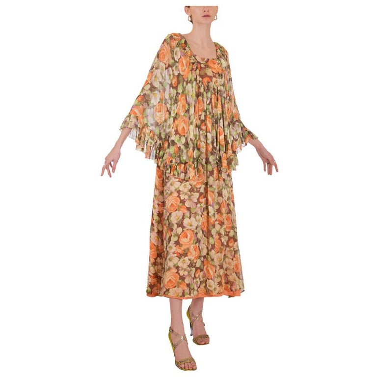 1970s John Charles Floral Dress For Sale at 1stDibs