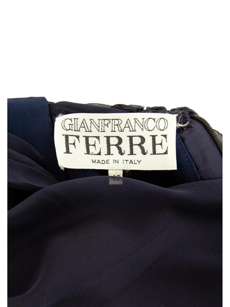Gianfranco Ferre Blue Cocktail Dress 1990s In Good Condition For Sale In London, GB