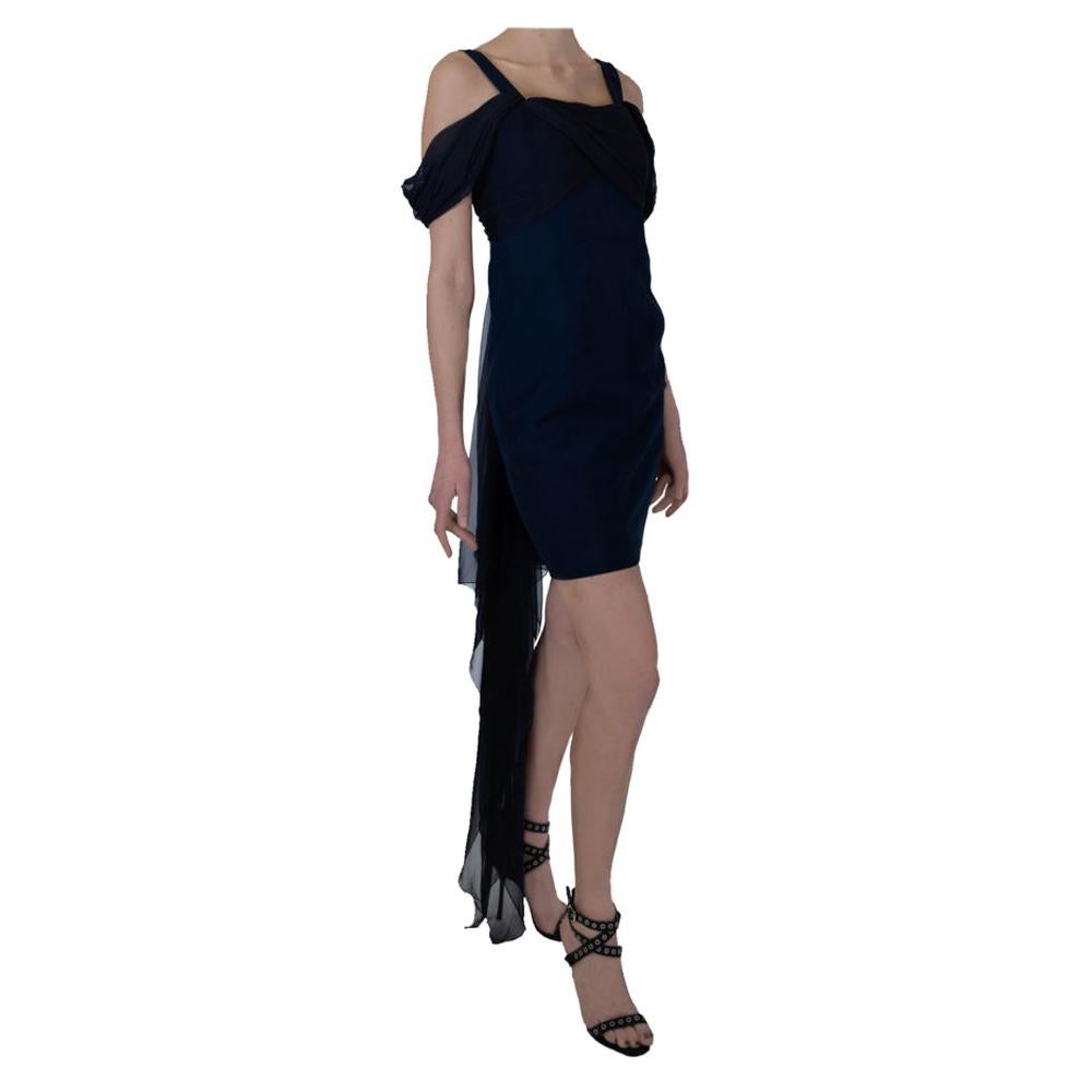 Gianfranco Ferre Blue Cocktail Dress 1990s For Sale