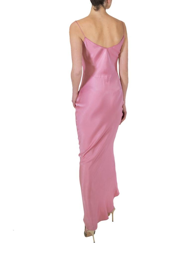 pink bias cut dress