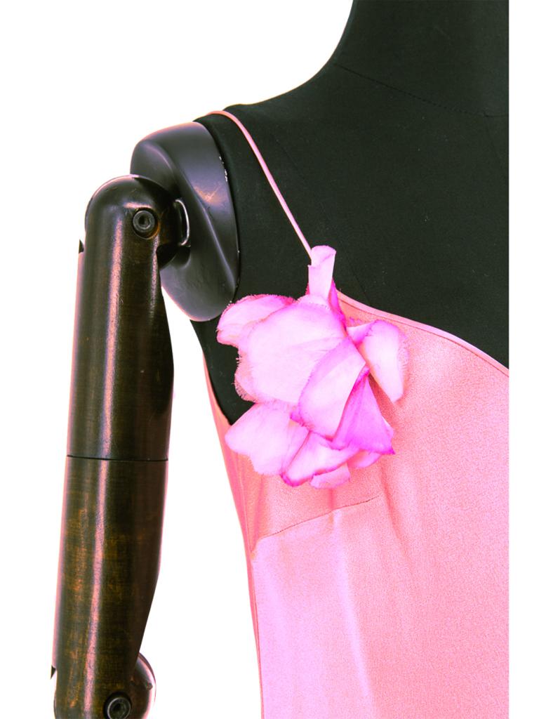 Brown John Galliano Pink Bias-cut Slip Dress 1990s
