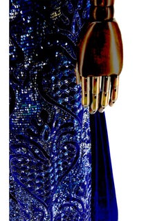 Navy Sequin Evening Dress Early 1960s