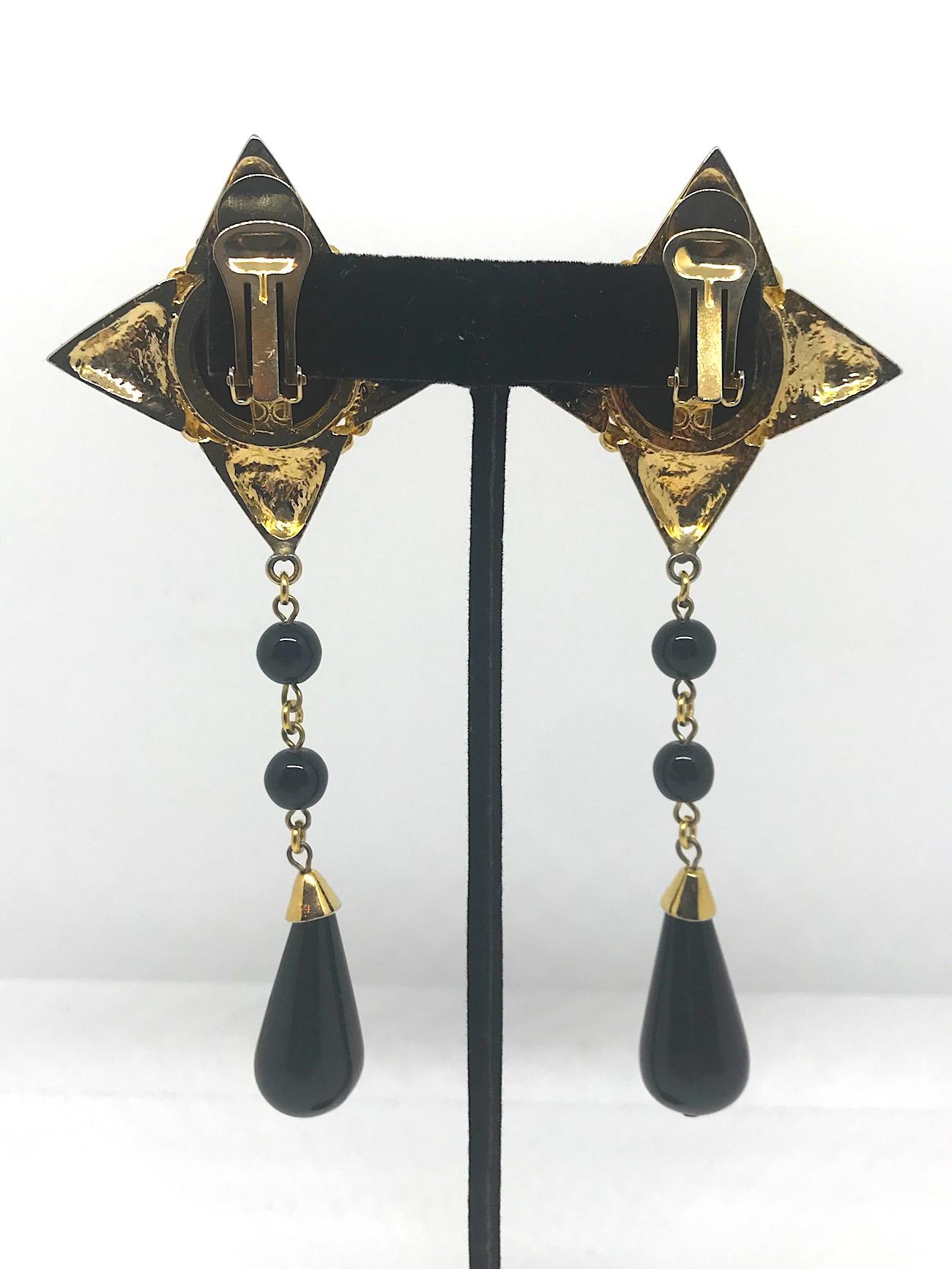 De Liguoro 1980s pendant earrings from Elsa Martinelli's collection In Good Condition In New York, NY