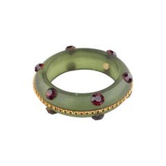 De Liguoro Haute Couture Resin and Crystal Bangle Bracelet