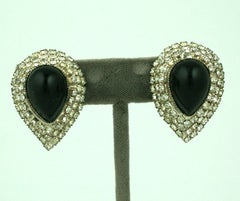 De Lillo Jet and Pave Earrings