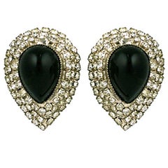 De Lillo Boucles d'oreilles en jais et pavés