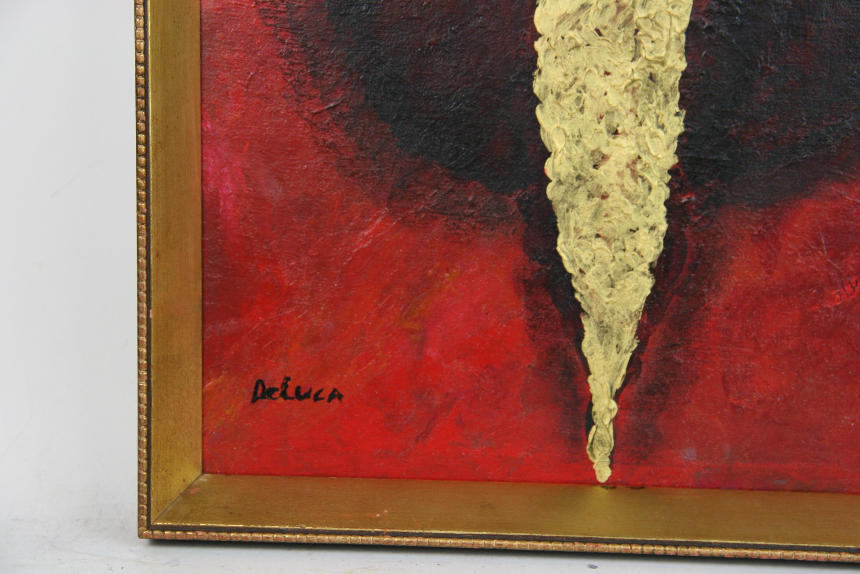   Red Gold Rising Sun  Abstract Painting 1960 For Sale 1