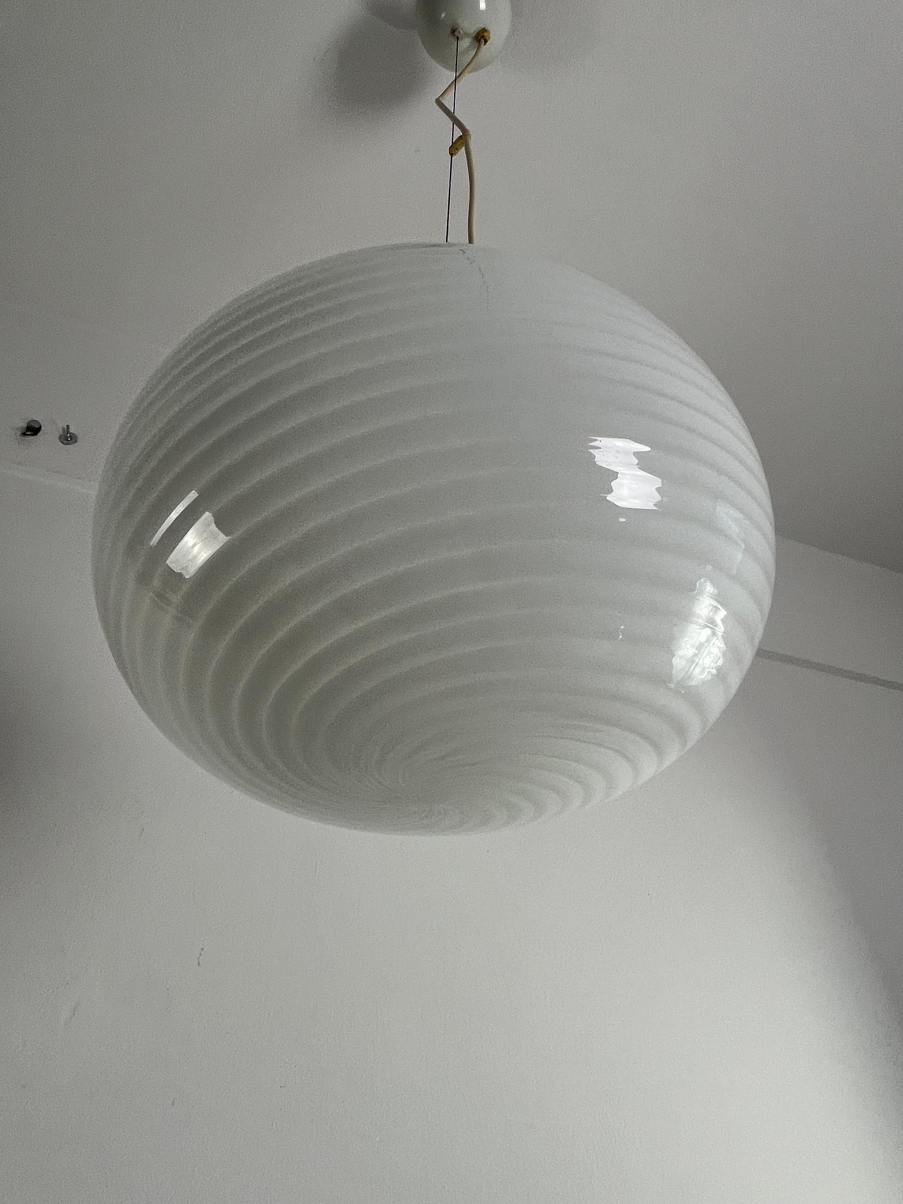 De Majo Murano Glass Spiral Pendant Lamp, 1960s For Sale 7