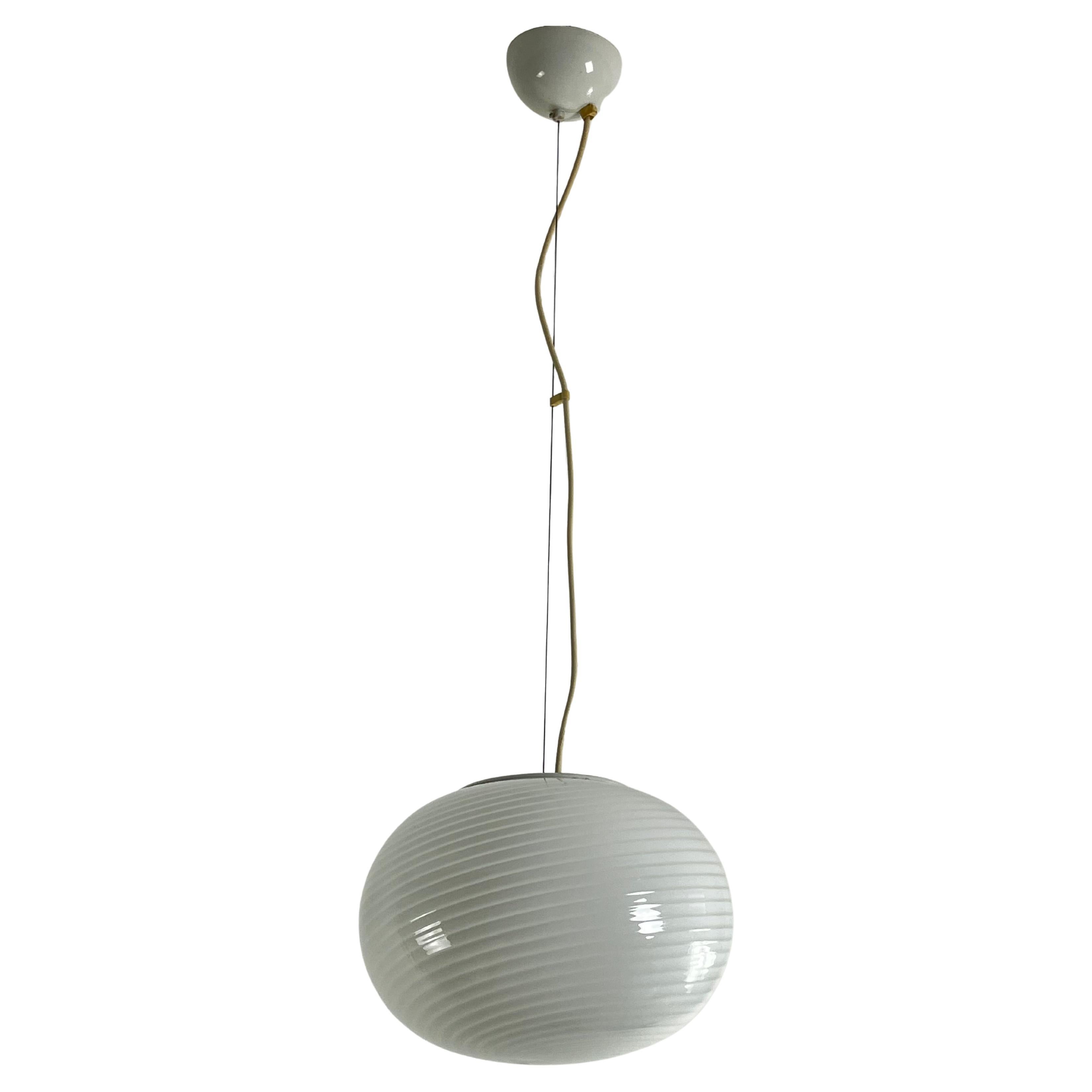 De Majo Murano Glas Spirale Pendelleuchte, 1960er Jahre