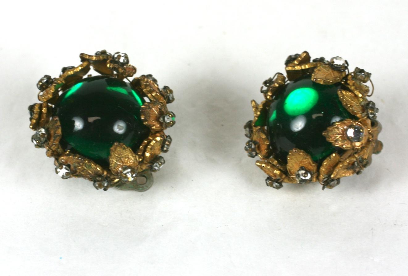 De Mario Cabochon and Crystal Earrings In Good Condition For Sale In New York, NY