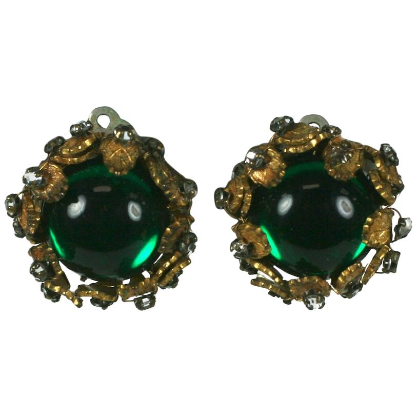 De Mario Cabochon and Crystal Earrings