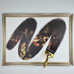 "De Nachtwacht", Rembrandt Copy Printed on Canvas, Handmade in Italy, 2021