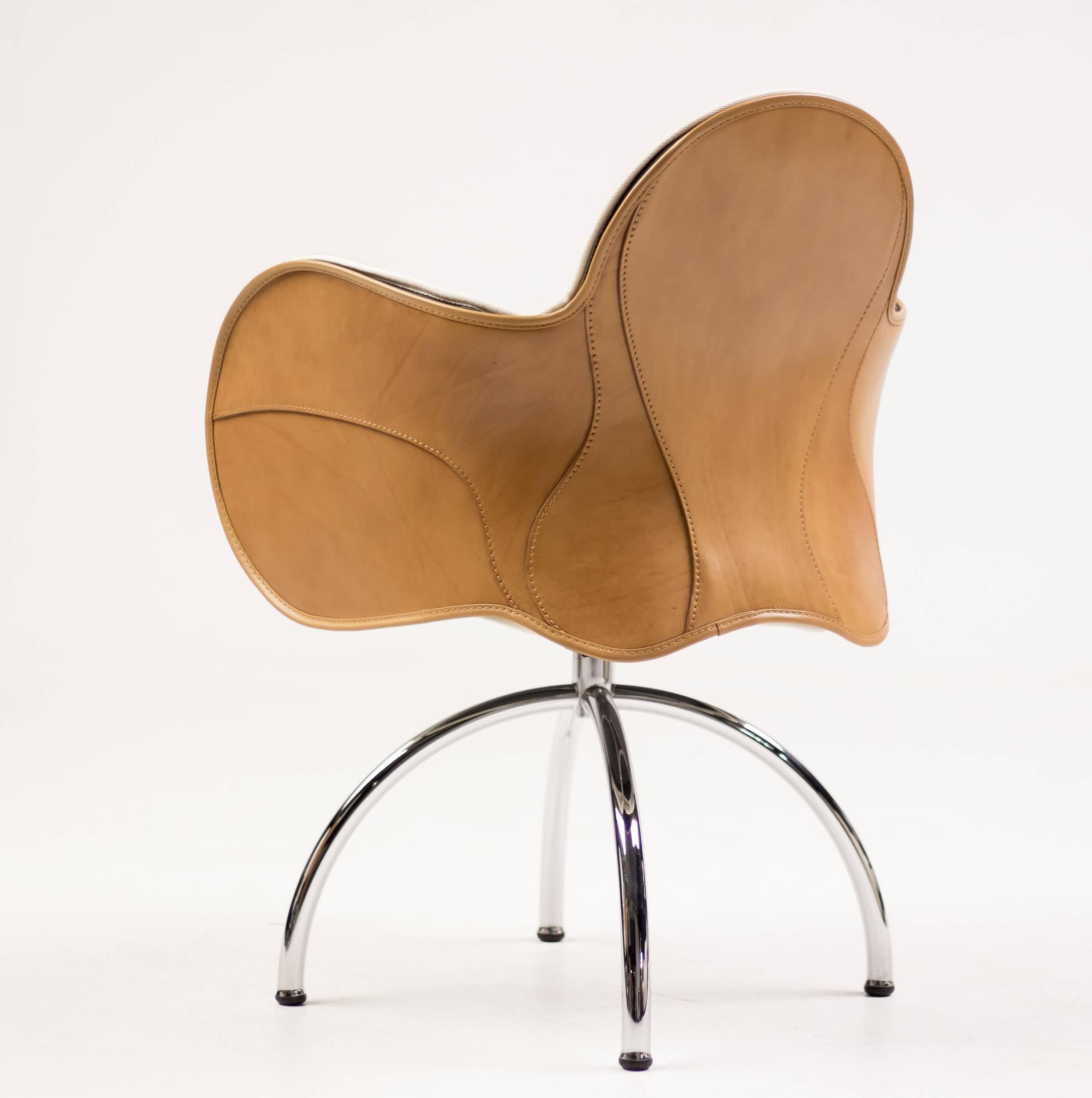 De Padova Incisa Chair and Serbelloni Desk Chair in Saddle Leather 1