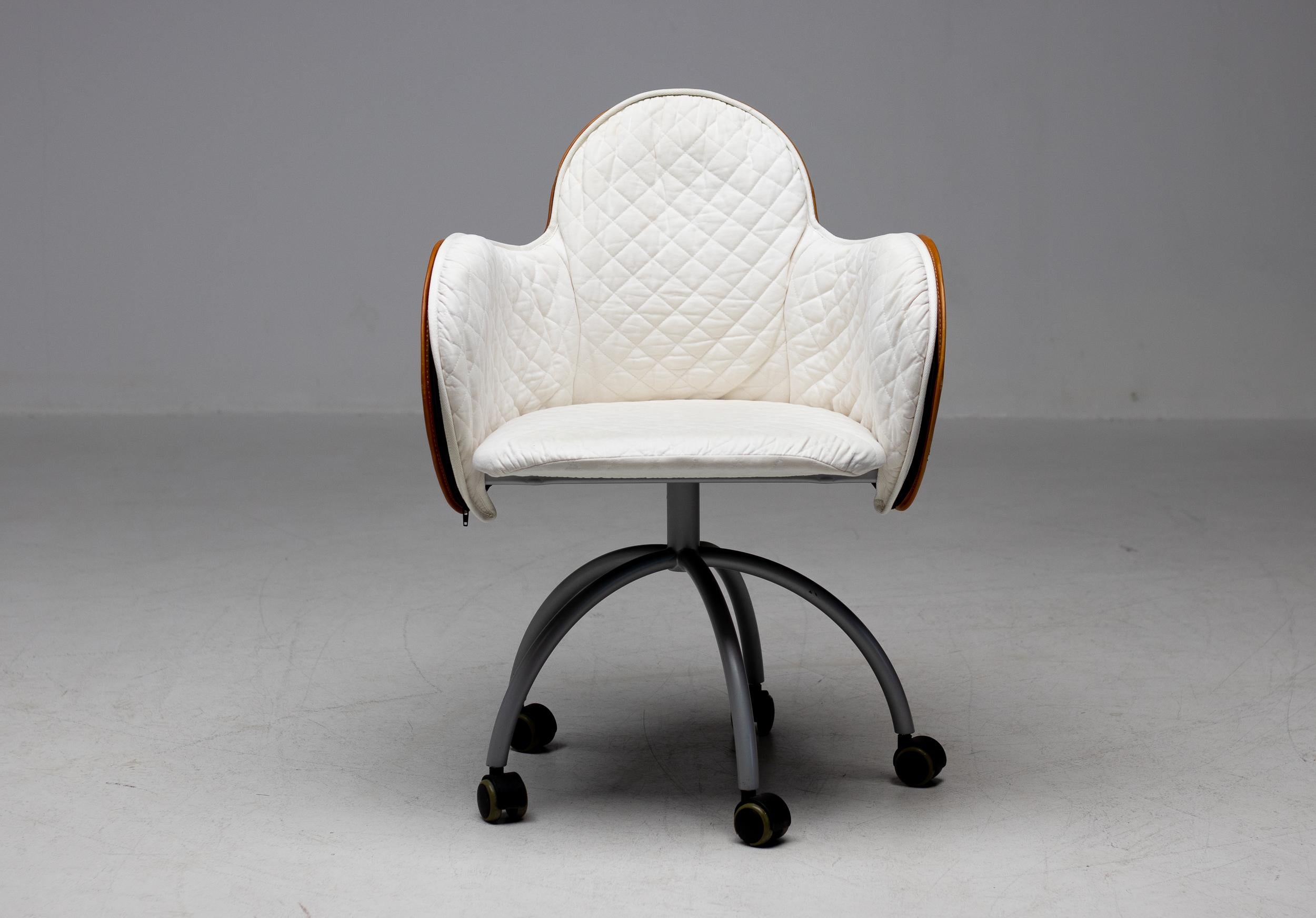Italian De Padova Incisa Chair in Saddle Leather For Sale