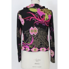 De Parisini Black Pink Silk Floral Shirt 1970s