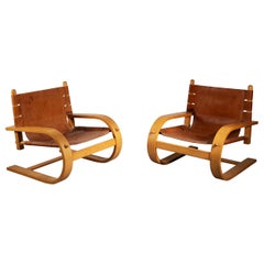 De Pas, D' Urbino, Lomazzi Pair of Scacciapensieri Lounge Chairs for Poltronova