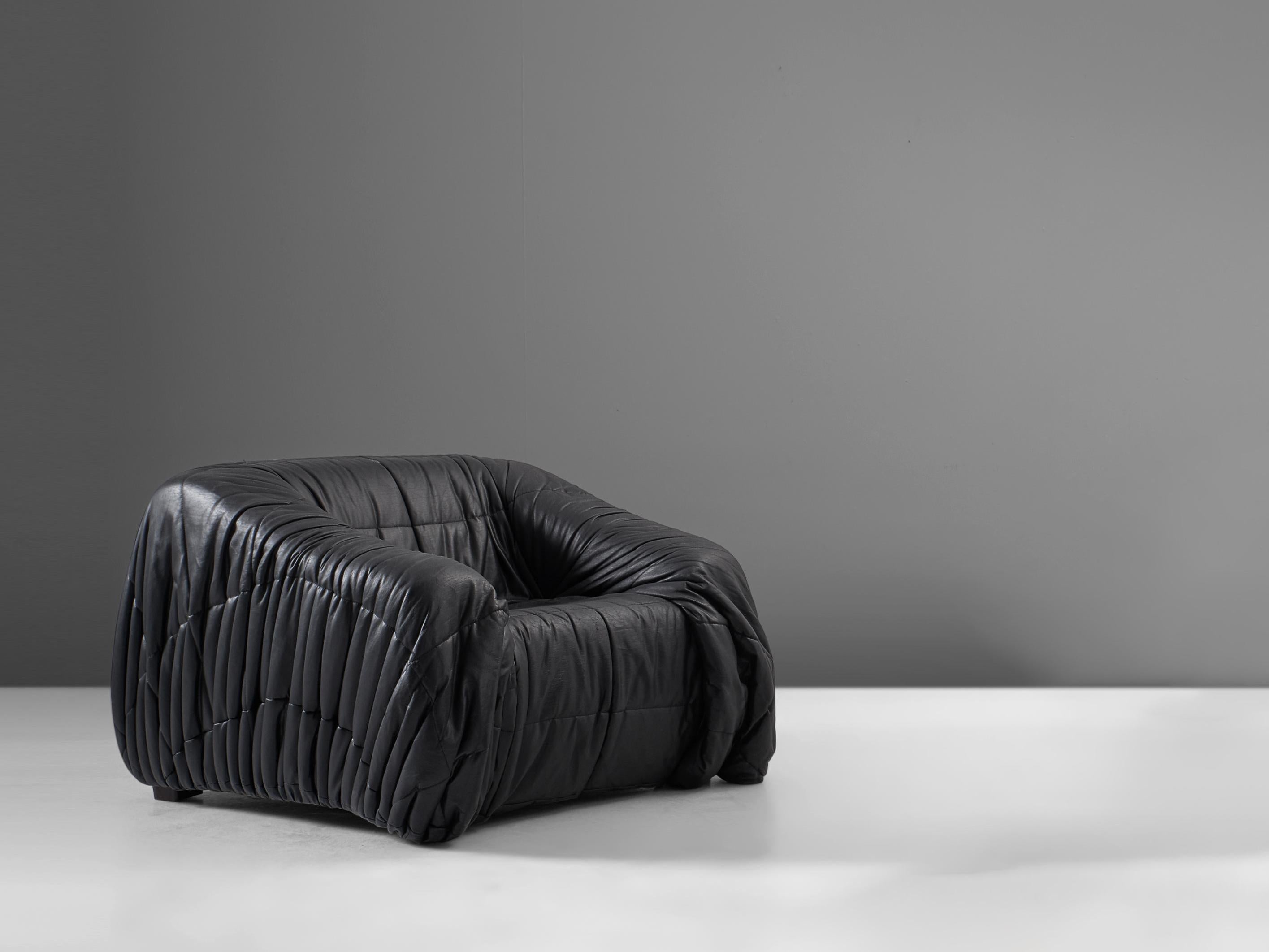 Jonathan de Pas, Donato D'urbino & Paolo Lomazzi for Dell'Oca, 'Piumino', lounge chair, leather, foam, Italy, 1970s

Jonathan de Pas, Donato D'Urbino, and Paolo Lomazzi formed an innovative design and architecture trio known for their distinctive