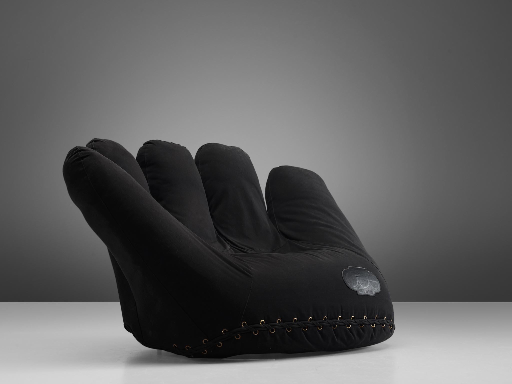 Mid-Century Modern De Pas D'urbino and Lomazzi 'Joe Seat' in Black Fabric