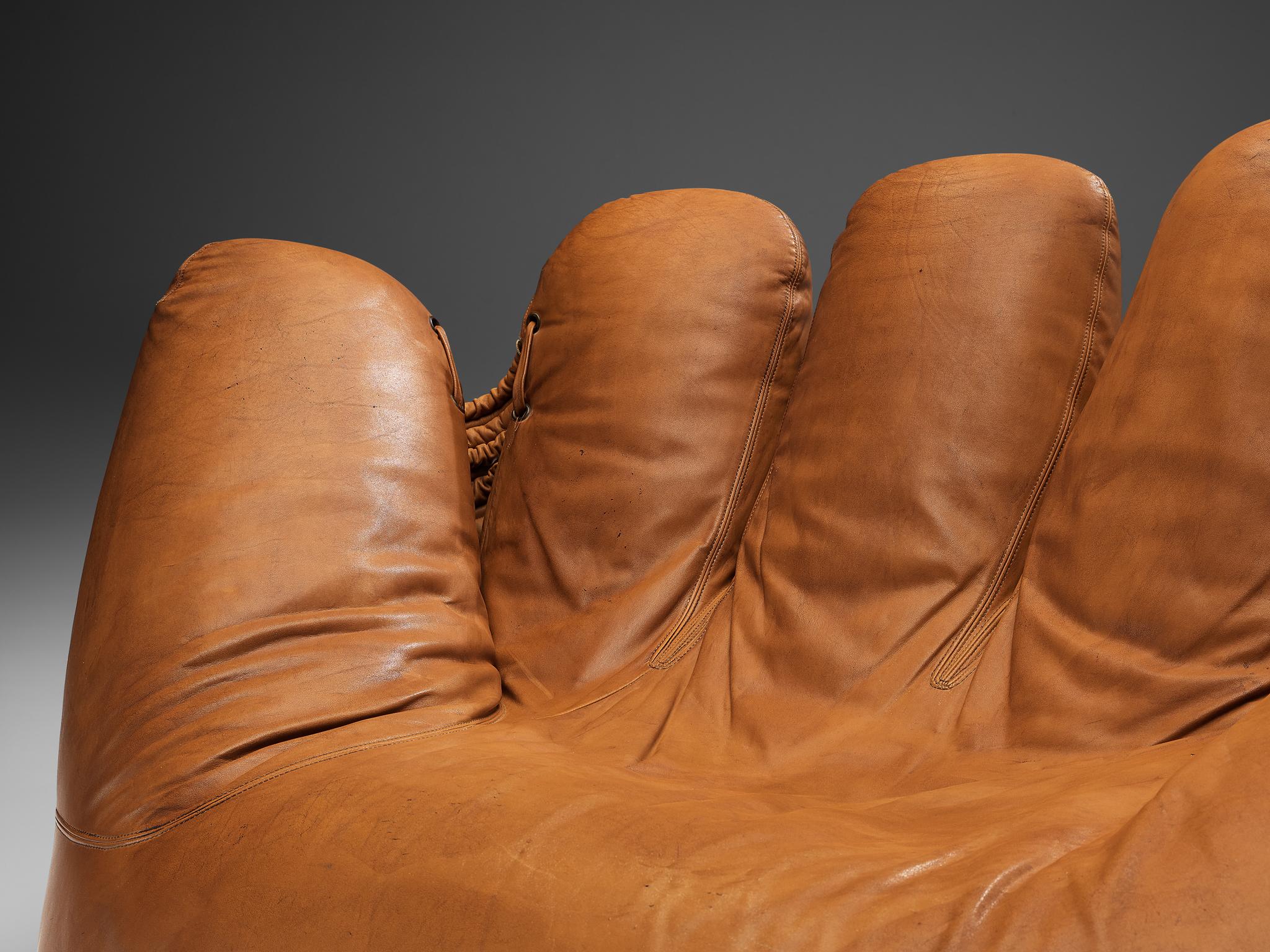 De Pas D'urbino and Lomazzi 'Joe Seat' in Cognac Leather In Good Condition In Waalwijk, NL