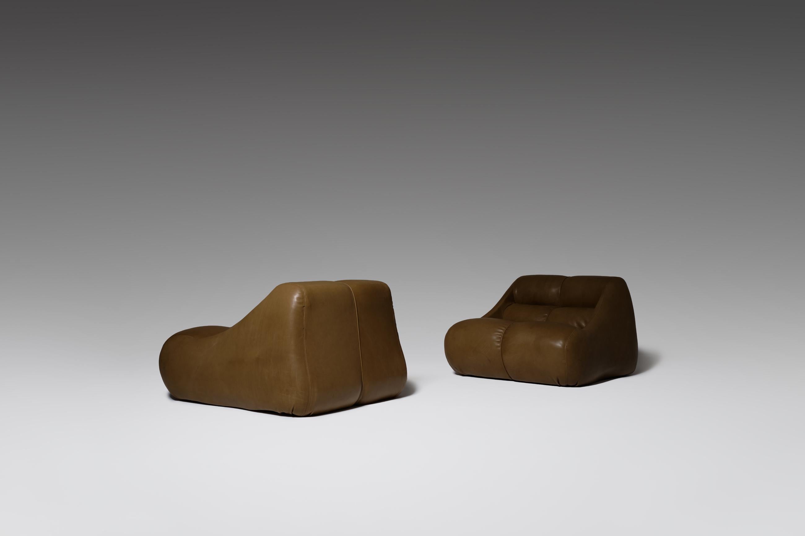 De Pas, D’Urbino & Lomazzi ‘Cuingam’ Lounge chairs, Set of two In Good Condition In Rotterdam, ZH