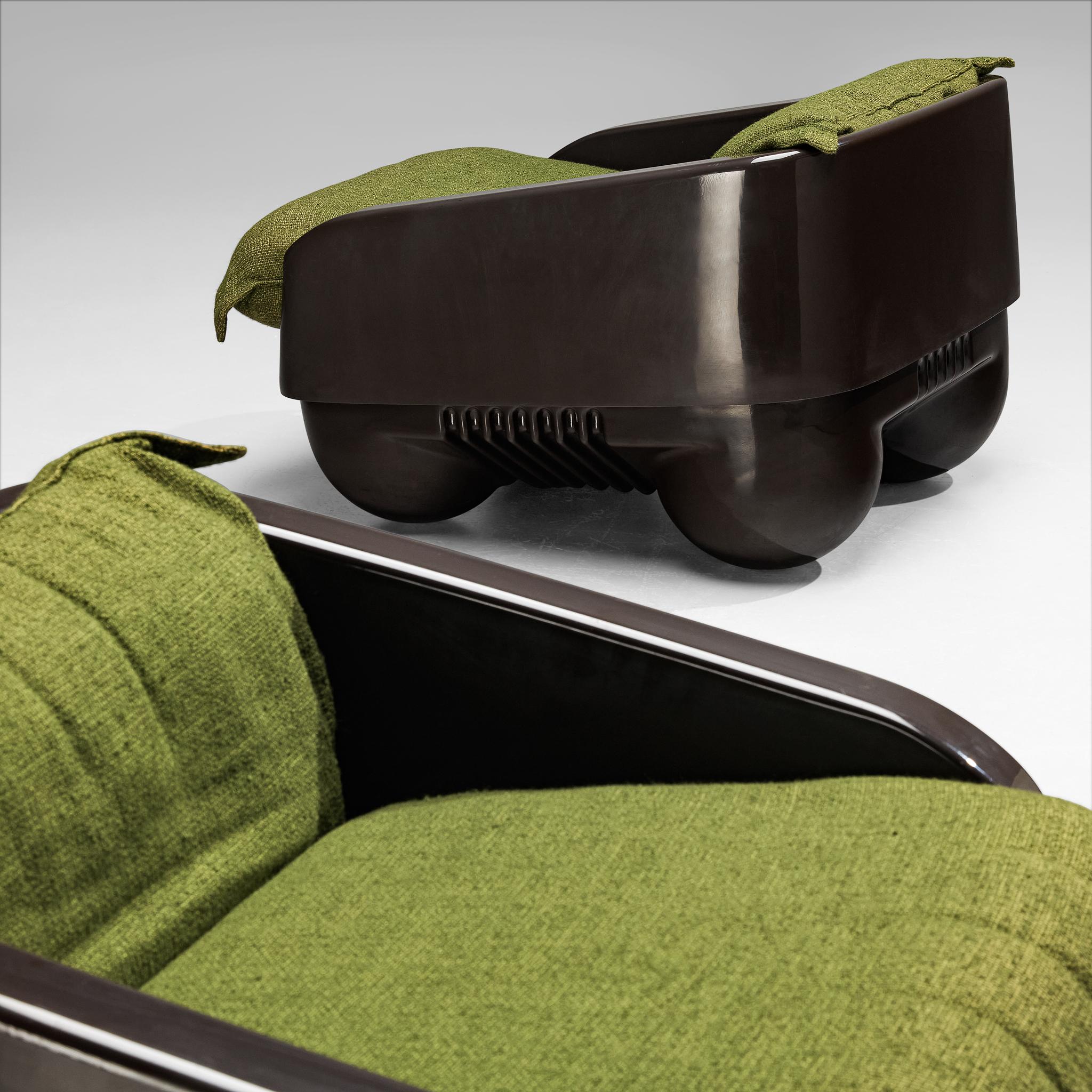 Post-Modern De Pas, D’Urbino & Lomazzi for Ampaglas Pair of 'Shaula' Lounge Chairs For Sale