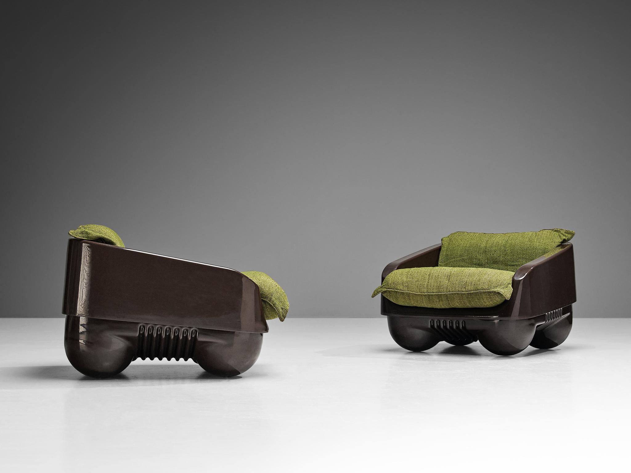 Italian De Pas, D’Urbino & Lomazzi for Ampaglas Pair of 'Shaula' Lounge Chairs  For Sale