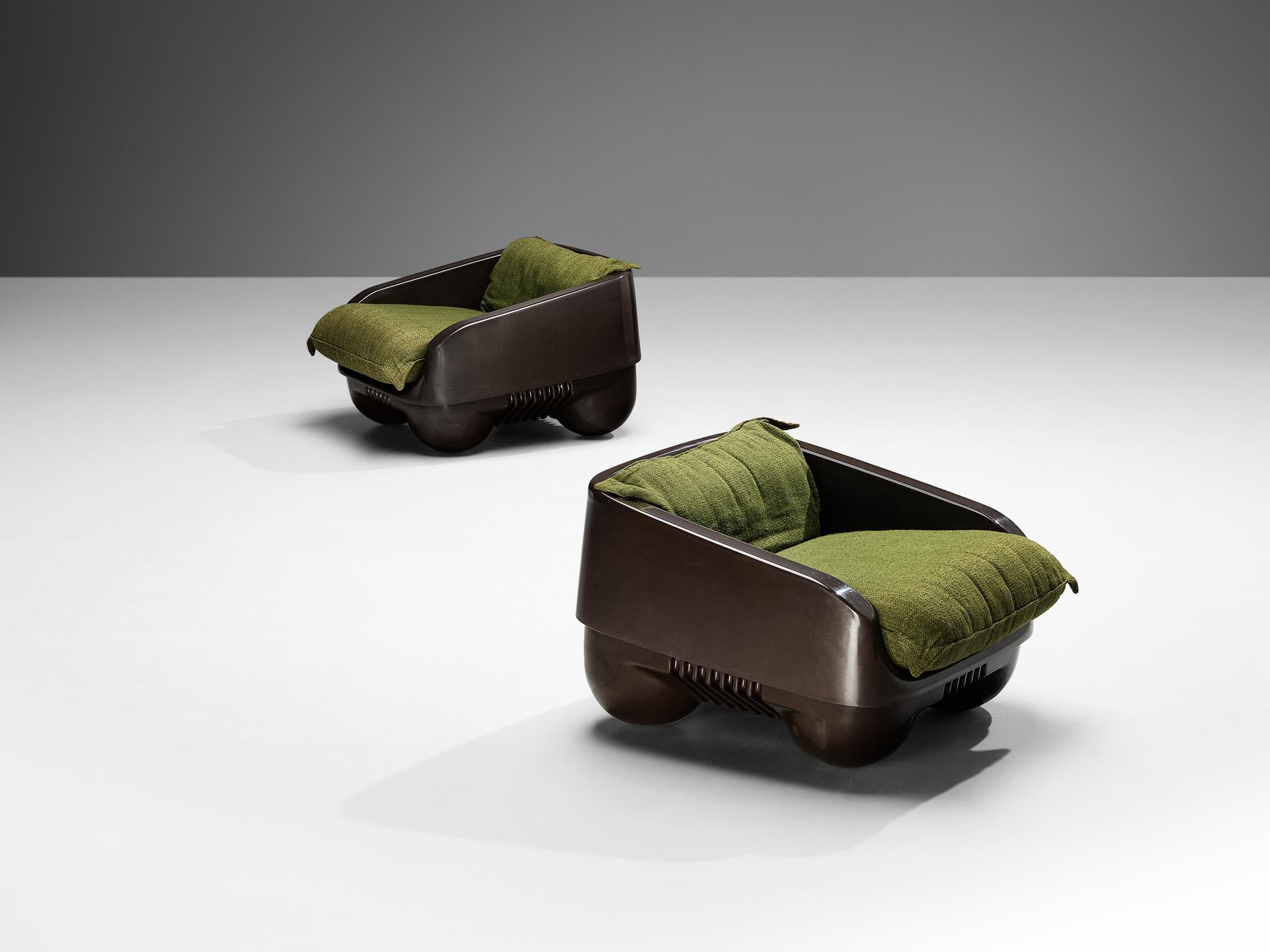 De Pas, D’Urbino & Lomazzi for Ampaglas Pair of 'Shaula' Lounge Chairs For Sale 1