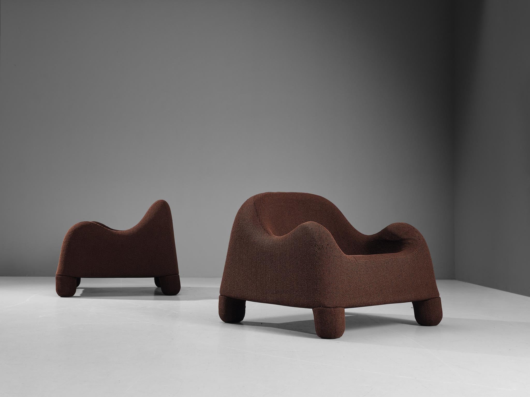 Mid-20th Century De Pas, D’Urbino & Lomazzi for BBB Bonacchina 'Gomma' Pair of Lounge Chairs