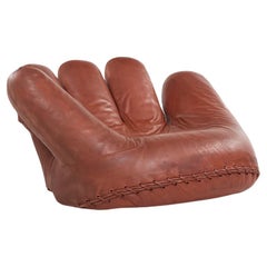 Used De Pas Durbino & Lomazzi for Poltronova MCM Leather Joe Baseball Glove Chair