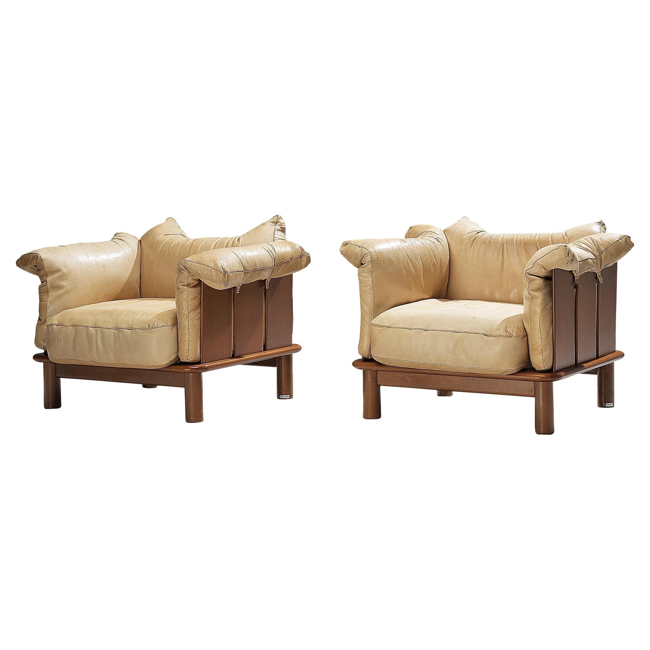De Pas, D’urbino & Lomazzi for Poltronova Pair of Lounge Chairs
